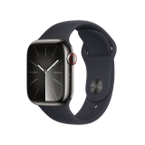 Apple Watch Series  9 GPS + Cellular 41mm Graphite Stainless Steel Case with Midnight Sport Band - S/M