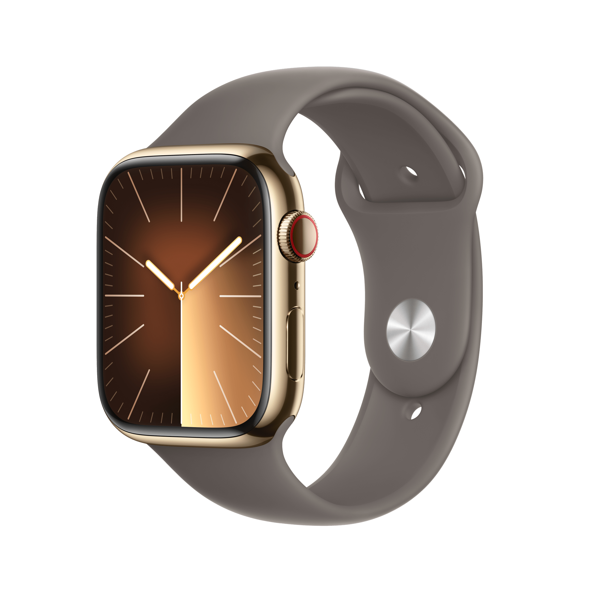 Apple Watch Series  9 GPS + Cellular 45mm Gold Stainless Steel Case with Clay Sport Band - M/L
