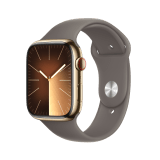 Apple Watch Series  9 GPS + Cellular 45mm Gold Stainless Steel Case with Clay Sport Band - M/L