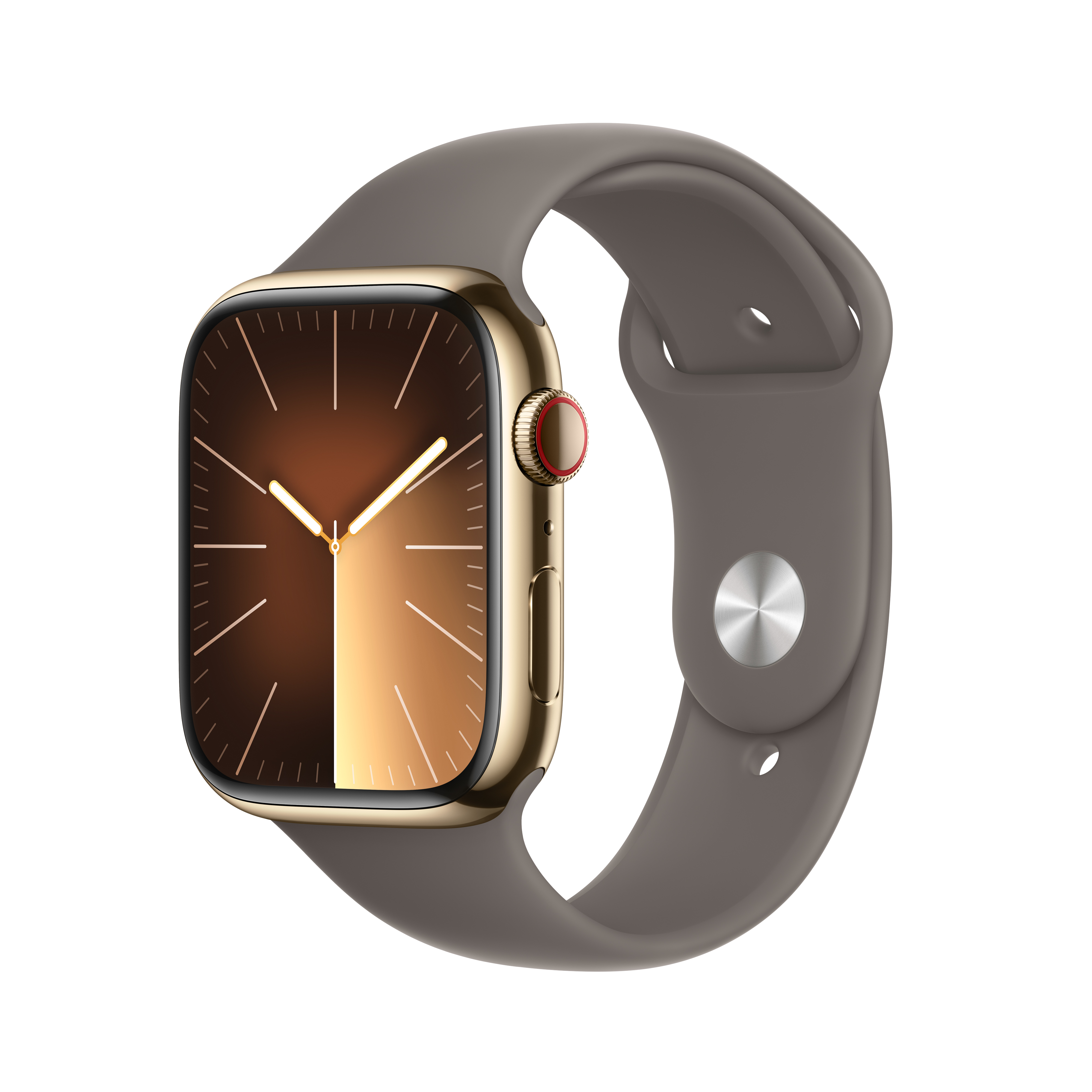 Apple Watch Series  9 GPS + Cellular 45mm Gold Stainless Steel Case with Clay Sport Band - M/L