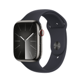 Apple Watch Series  9 GPS + Cellular 45mm Graphite Stainless Steel Case with Midnight Sport Band - M/L