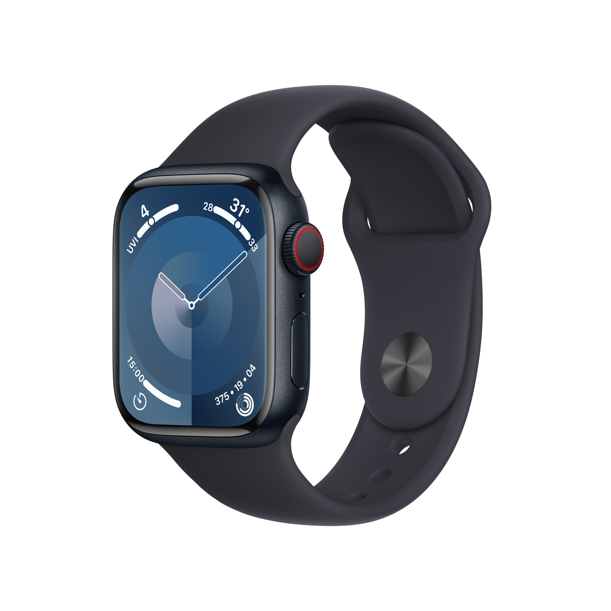 Apple Watch Series  9 GPS + Cellular 41mm Midnight Aluminium Case with Midnight Sport Band - S/M