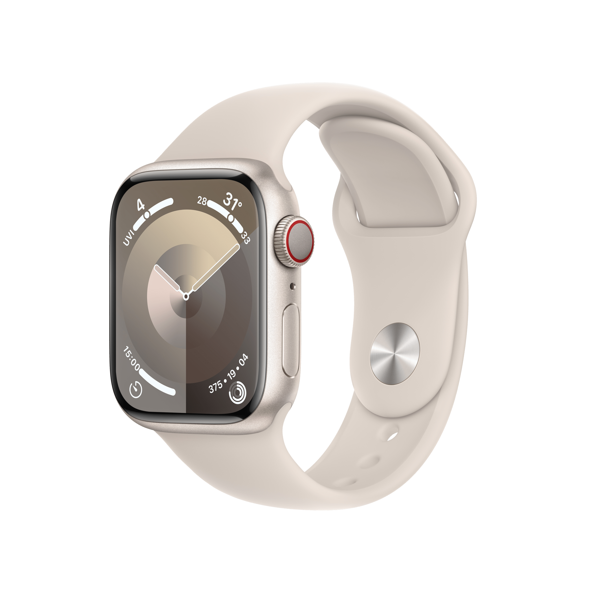 Apple Watch Series  9 GPS + Cellular 41mm Starlight Aluminium Case with Starlight Sport Band - M/L