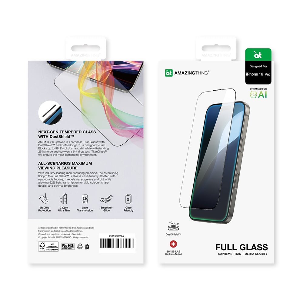 ฟิล์มกันรอย AMAZINGthing iPhone 16 Pro (2.75D) Titan Full Glass