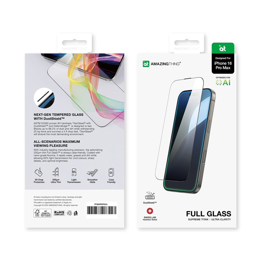 ฟิล์มกันรอย AMAZINGthing iPhone 16 Pro Max (2.75D) Titan Full Glass