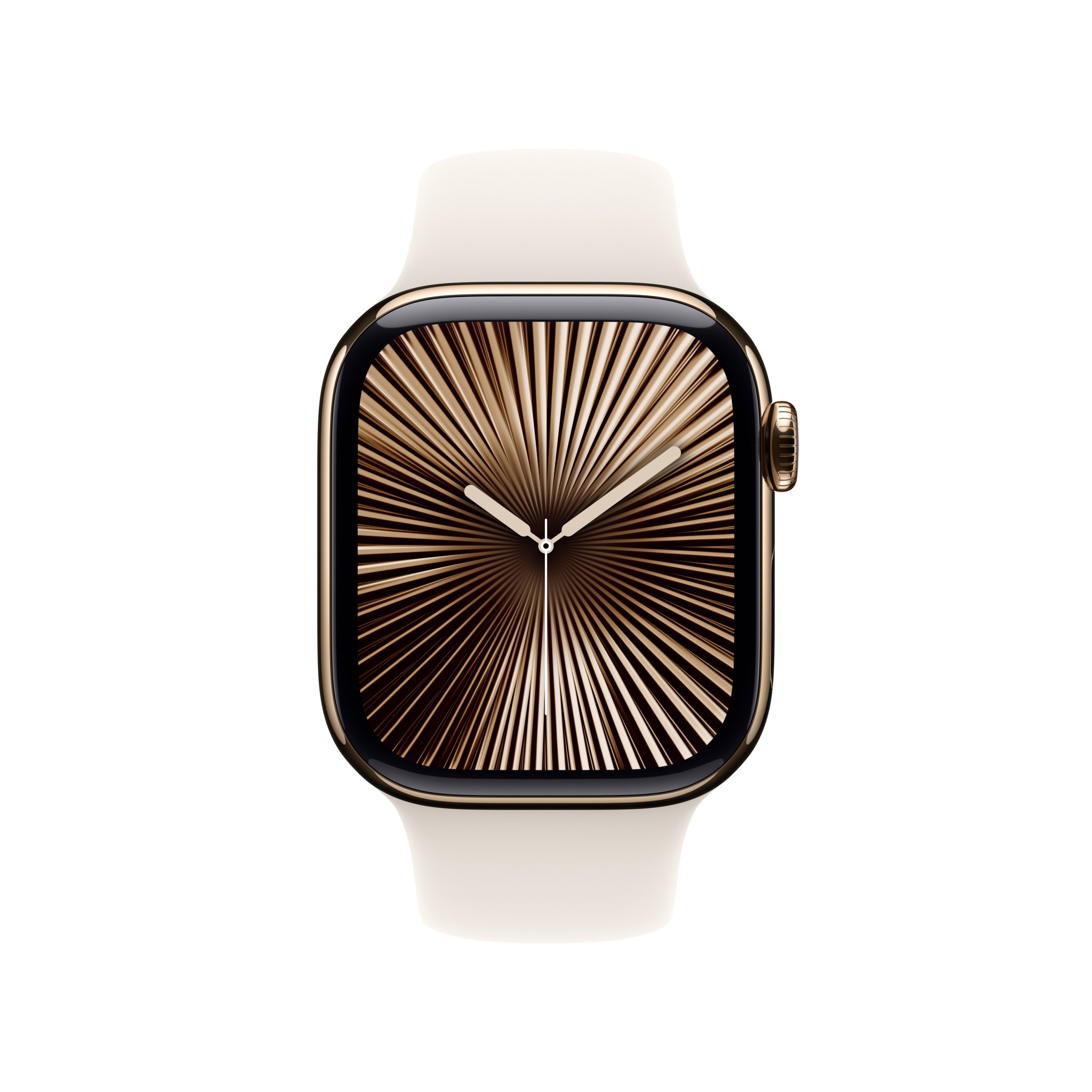 Apple Watch Series 10 GPS + Cellular 42mm Gold Titanium Case with Starlight Sport Band - M/L