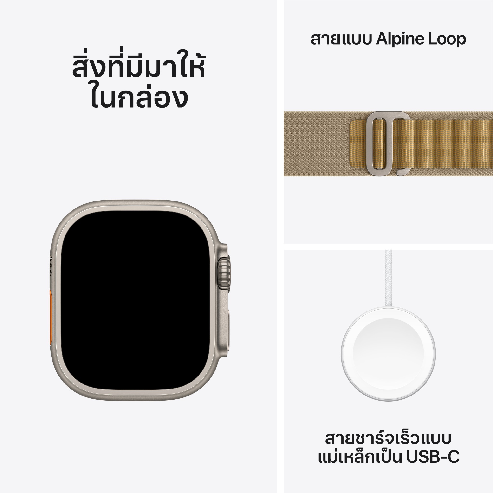 Apple Watch Ultra 2 GPS + Cellular 49mm Natural Titanium Case with Tan Alpine Loop - Small