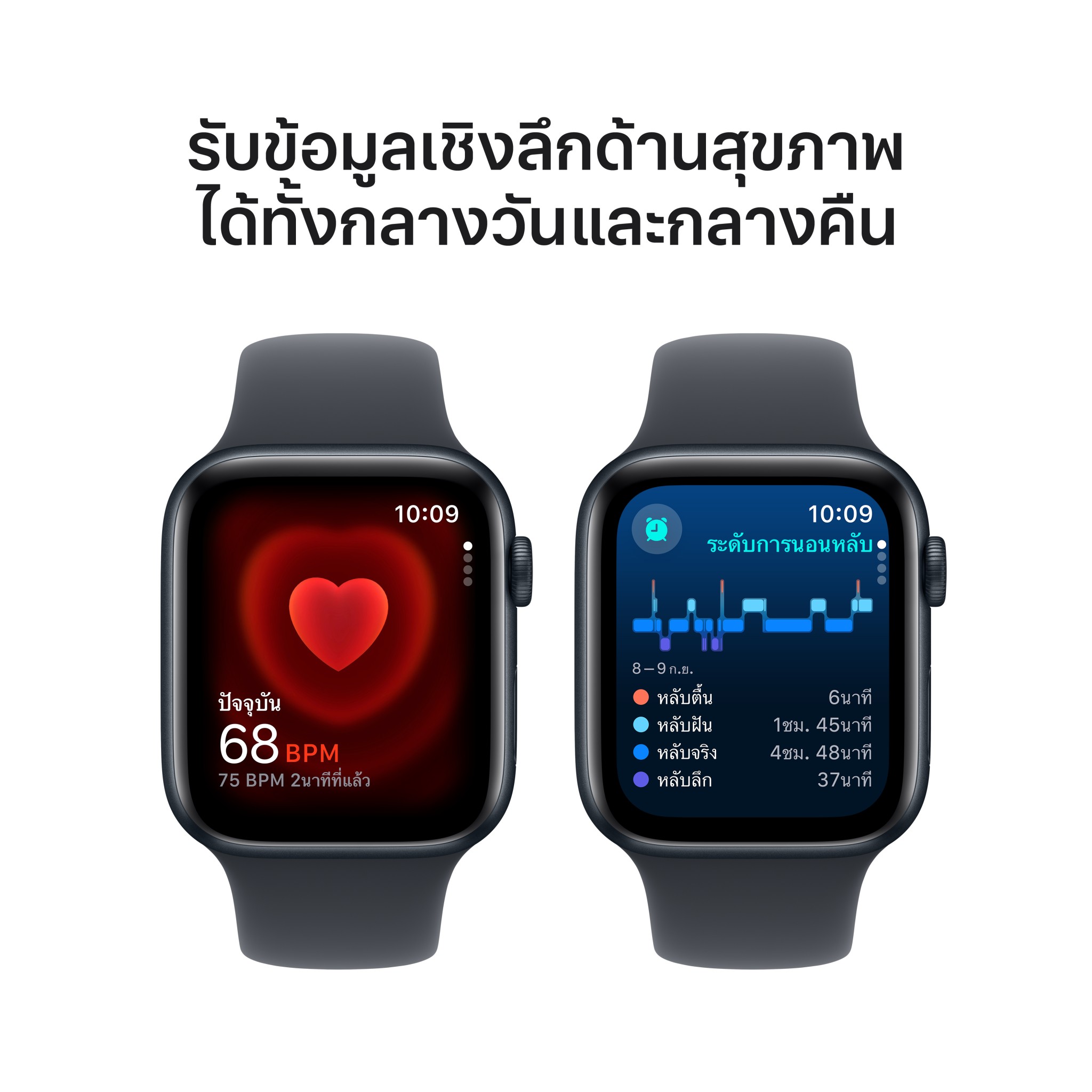 Apple Watch SE GPS 44mm Midnight Aluminium Case with Midnight Sport Band - M/L