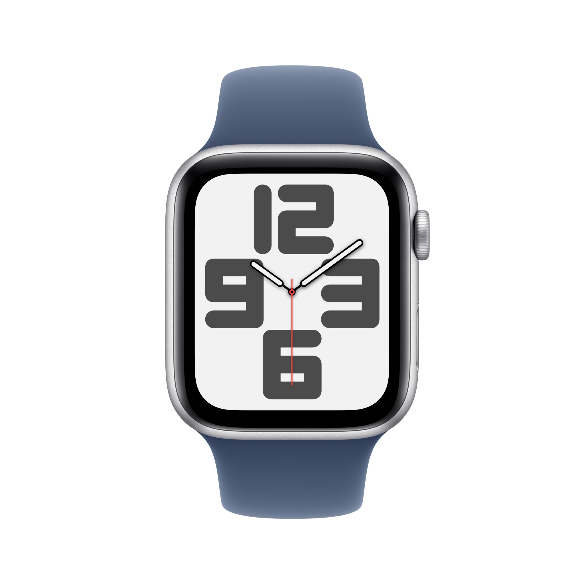 Apple Watch SE GPS 44mm Silver Aluminium Case with Denim Sport Band - M/L