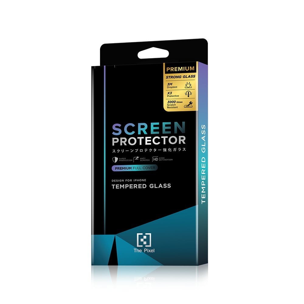 ฟิล์มกันรอย The Pixel Tempered Glass Premium Strong iPhone 16 Black
