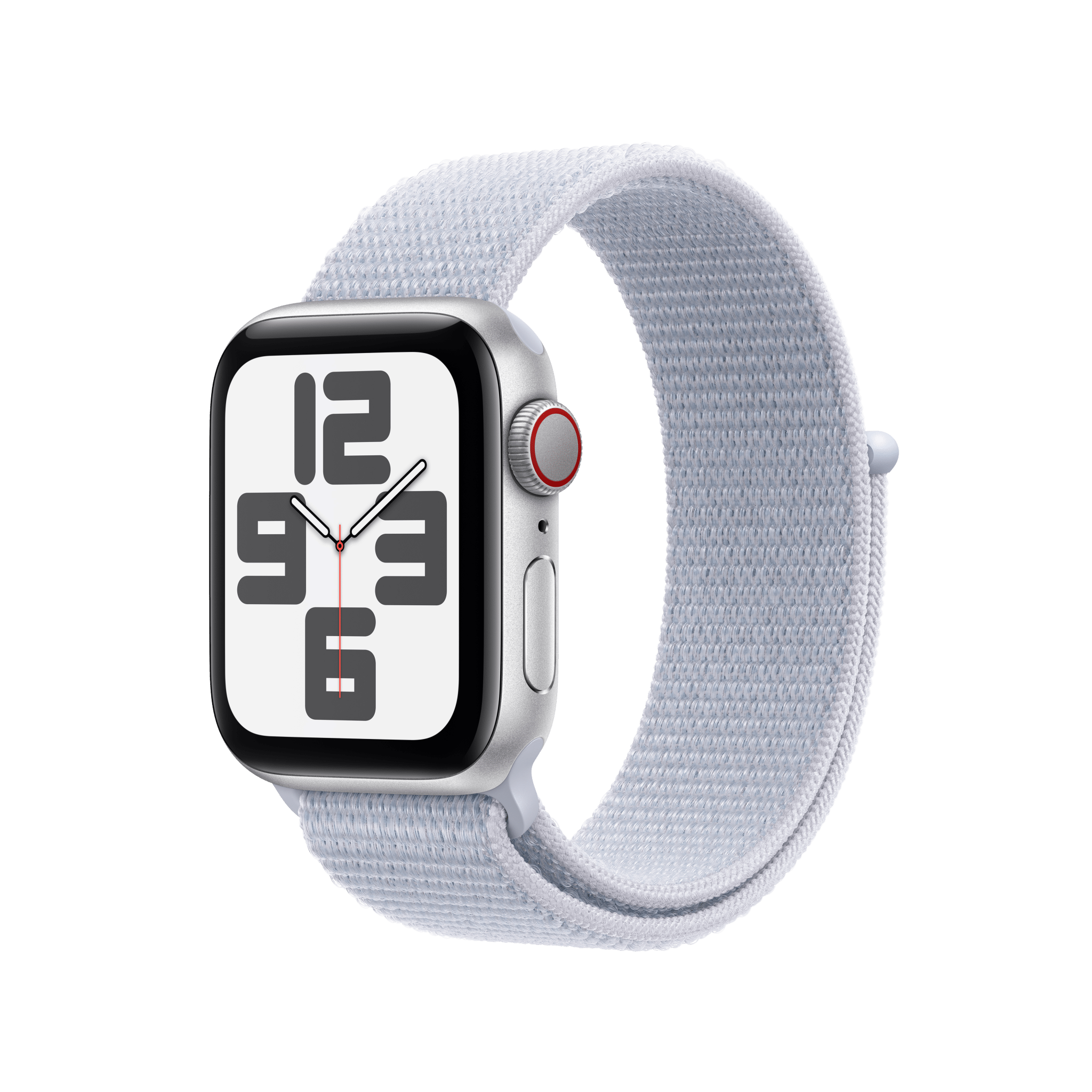 Apple Watch SE GPS + Cellular 40mm Silver Aluminium Case with Blue Cloud Sport Loop
