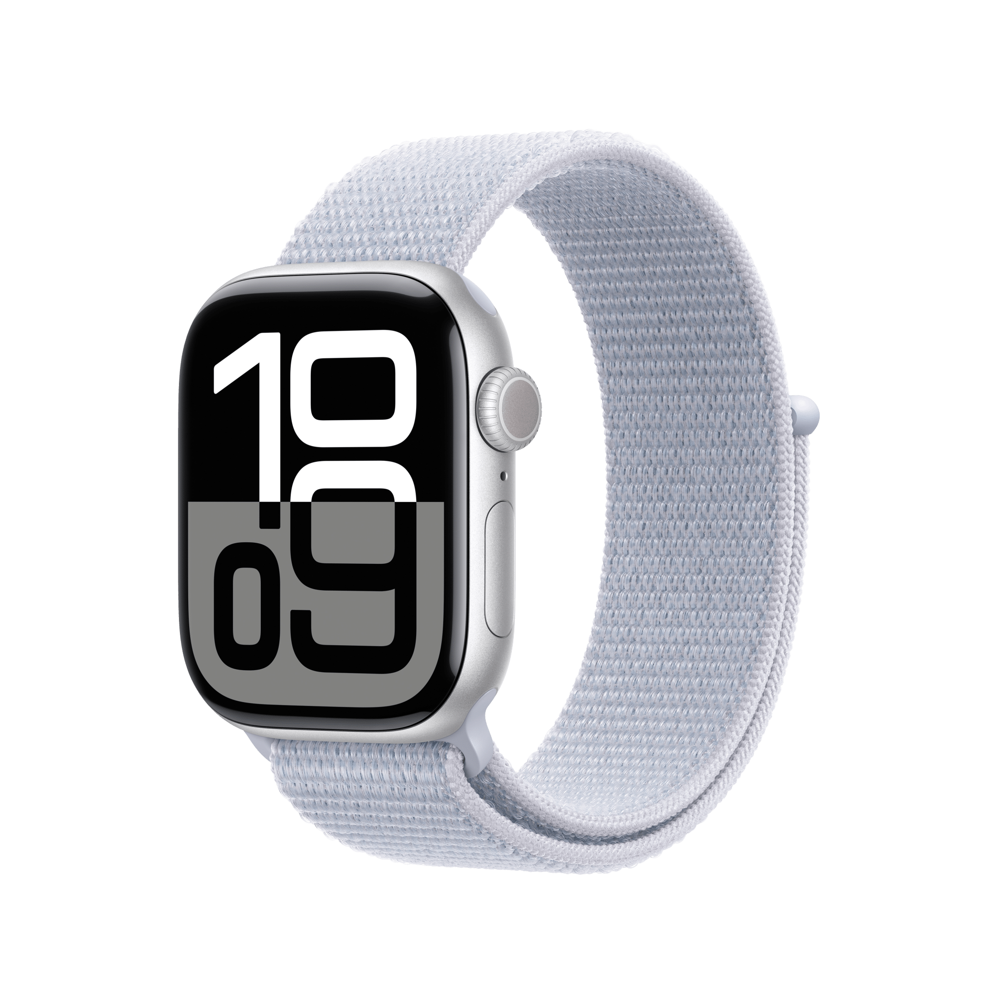 Apple Watch Series 10 GPS + Cellular 42mm Silver Aluminium Case with Blue Cloud Sport Loop