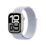 Apple Watch Series 10 GPS + Cellular 42mm Silver Aluminium Case with Blue Cloud Sport Loop