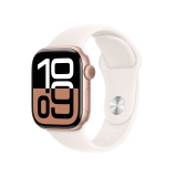 Apple Watch Series 10 GPS + Cellular 42mm Rose Gold Aluminium Case with Light Blush Sport Band - M/L