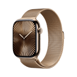 Apple Watch Series 10 GPS + Cellular 46mm Gold Titanium Case with Gold Milanese Loop - M/L
