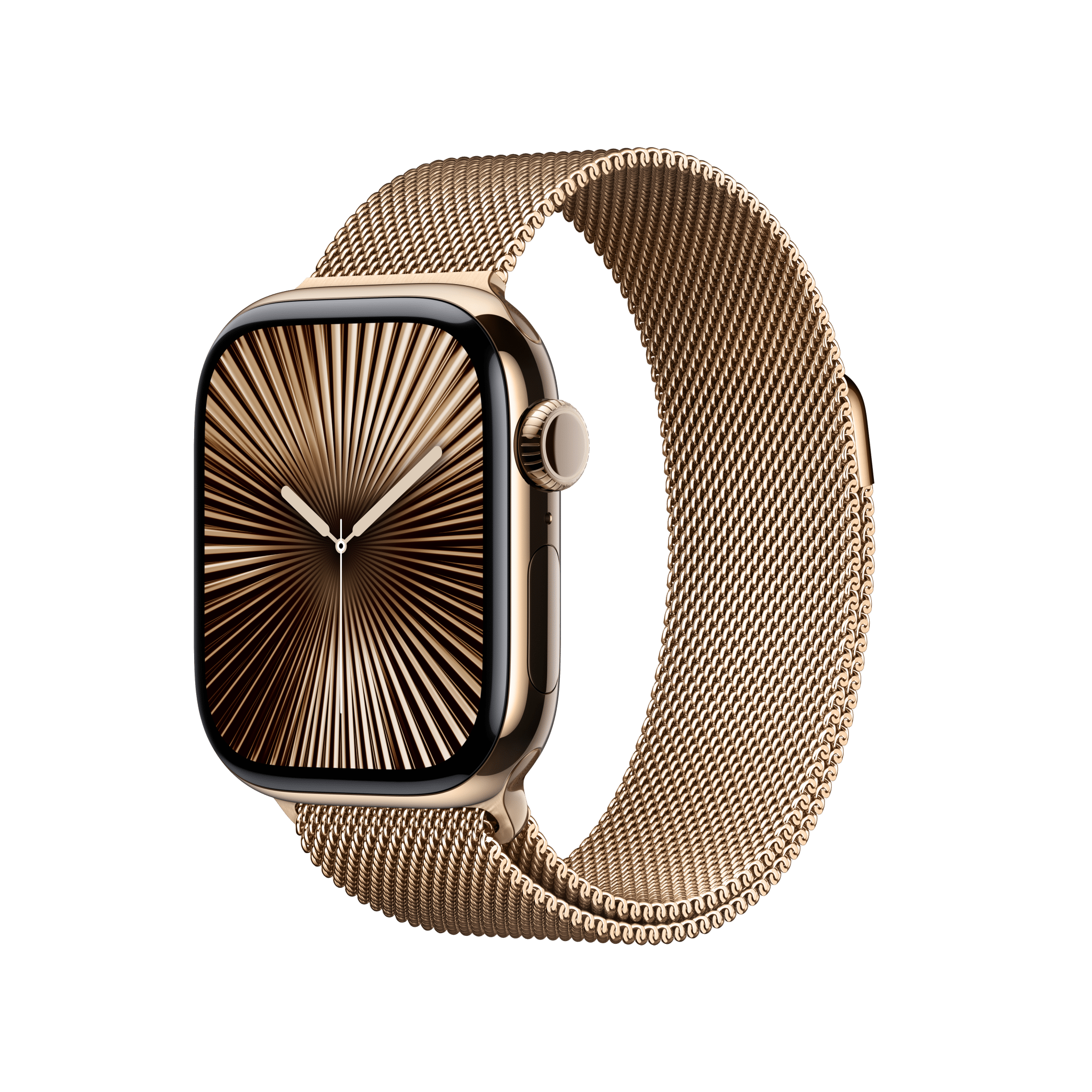 Apple Watch Series 10 GPS + Cellular 42mm Gold Titanium Case with Gold Milanese Loop