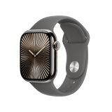 Apple Watch Series 10 GPS + Cellular 42mm Natural Titanium Case with Stone Gray Sport Band - S/M