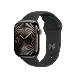 Apple Watch Series 10 GPS + Cellular 42mm Slate Titanium Case with Black Sport Band - M/L