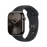 Apple Watch Series 10 GPS + Cellular 46mm Slate Titanium Case with Black Sport Band - M/L
