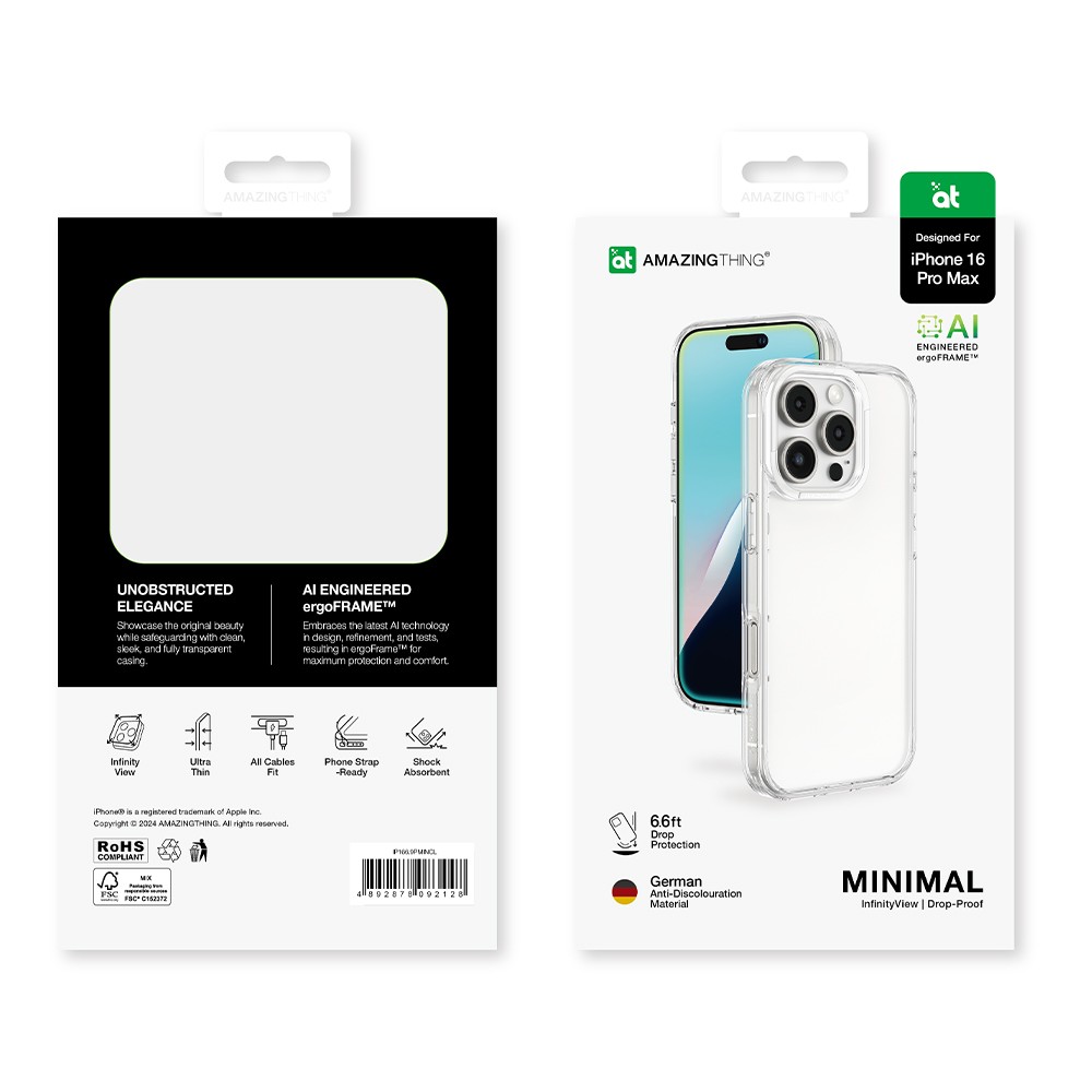 เคส AMAZINGthing iPhone 16 Pro Max Minimal Drop proof Transparent