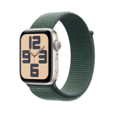 Apple Watch SE GPS 44mm Starlight Aluminium Case with Lake Green Sport Loop