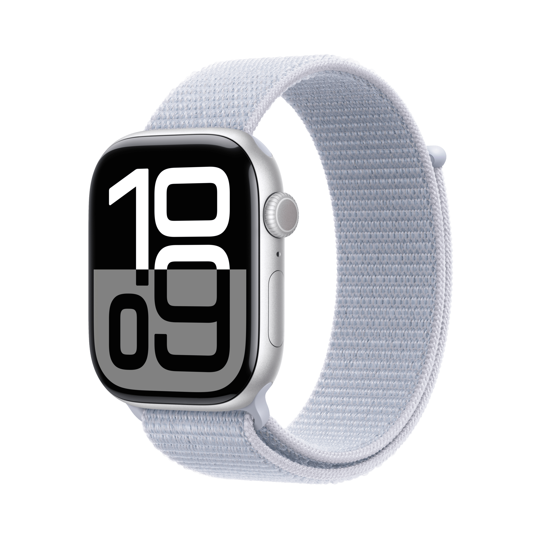 Apple Watch Series 10 GPS 46mm Silver Aluminium Case with Blue Cloud Sport Loop