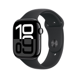 Apple Watch Series 10 GPS 46mm Jet Black Aluminium Case with Black Sport Band - S/M