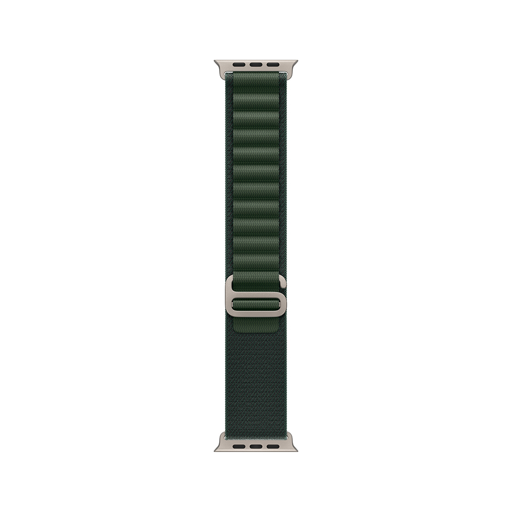 Apple Watch 49mm Dark Green Alpine Loop - Small - Natural Titanium Finish