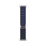 Apple Watch 49mm Navy Alpine Loop - Large - Natural Titanium Finish