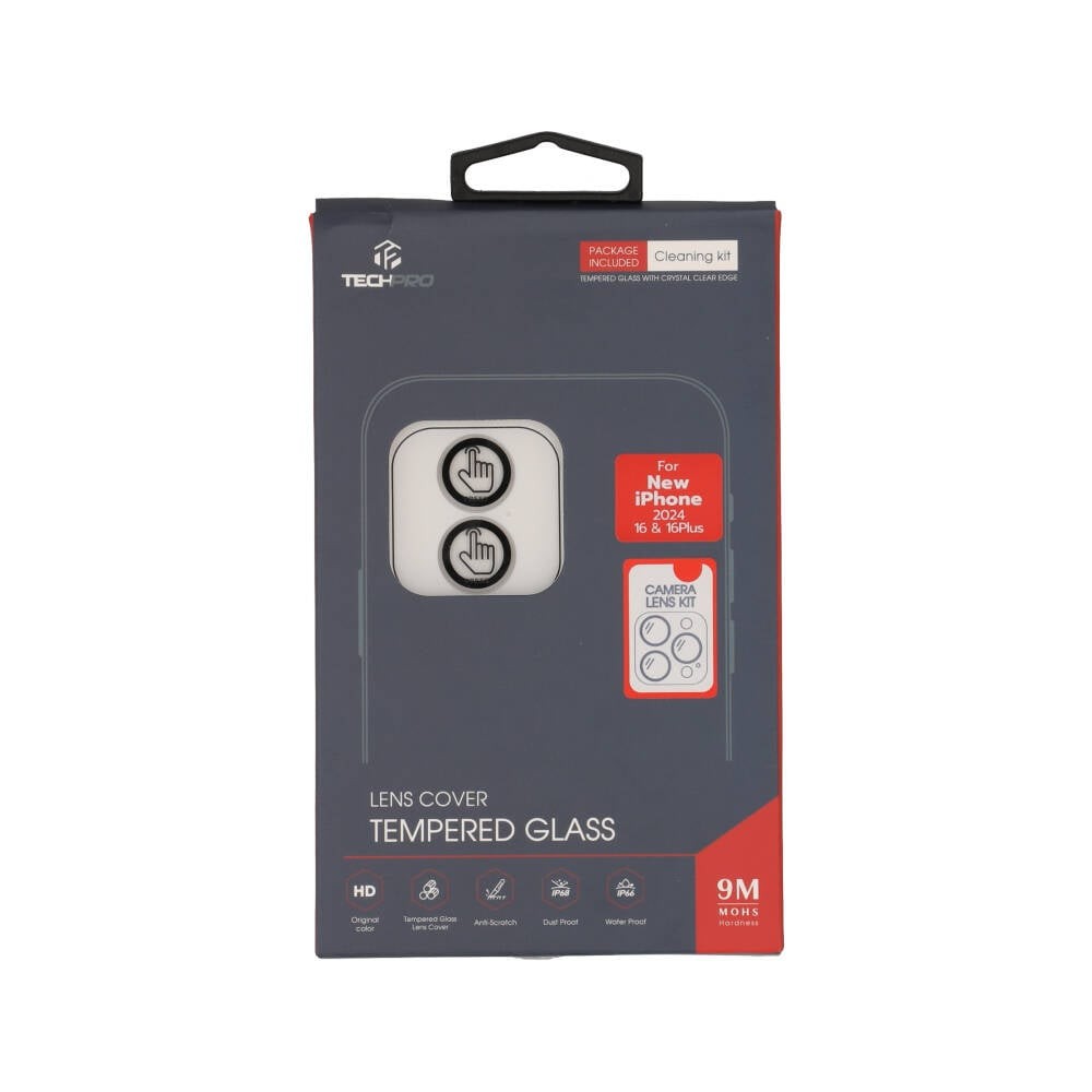 ฟิล์มกันเลนส์ TECHPRO Camera Lens iPhone 16/16 Plus Crystal Clear