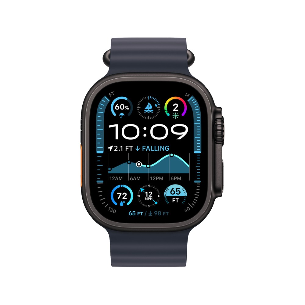 Apple Watch 49mm Navy Ocean Band - Black Titanium Finish