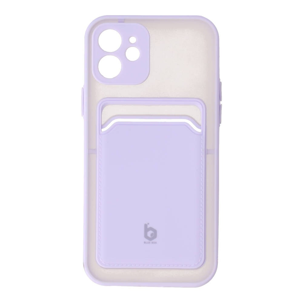 Blue Box เคส iPhone 12/12 Pro Clear Wallet PC/TPU Purple