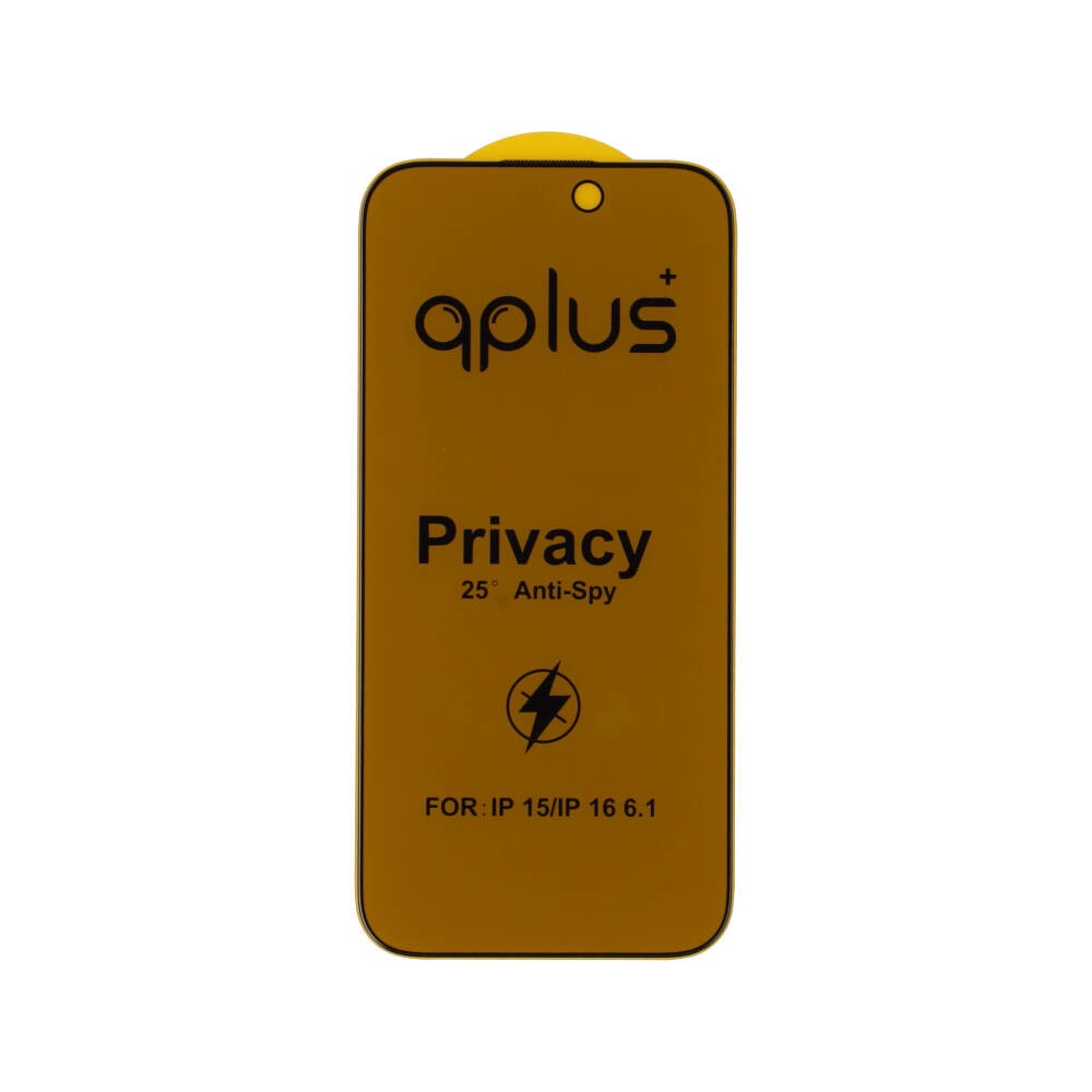 ฟิล์มกันรอย QPLUS Tempered Glass iPhone 15/16 (2.5D) Privacy Full Coverage