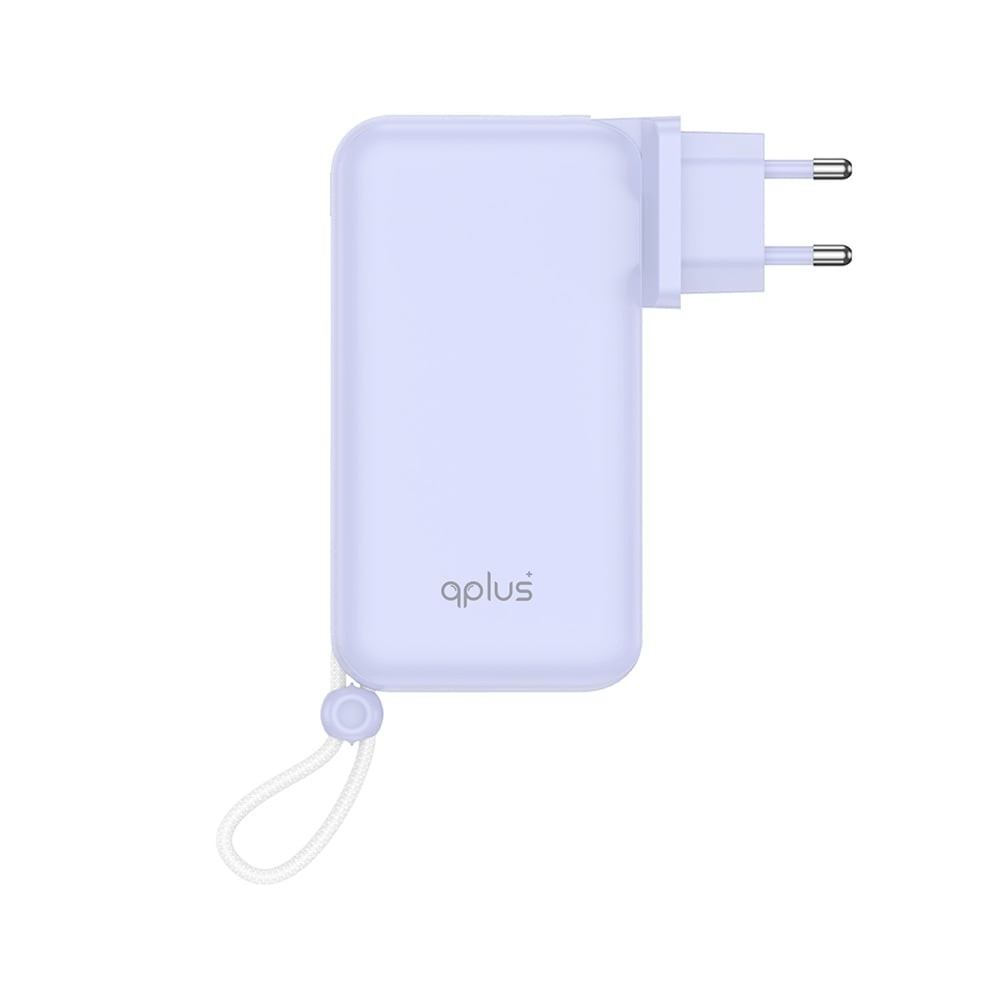 พาวเวอร์แบงค์ QPLUS 20,000 mAh Built-In Cable W2047 Purple