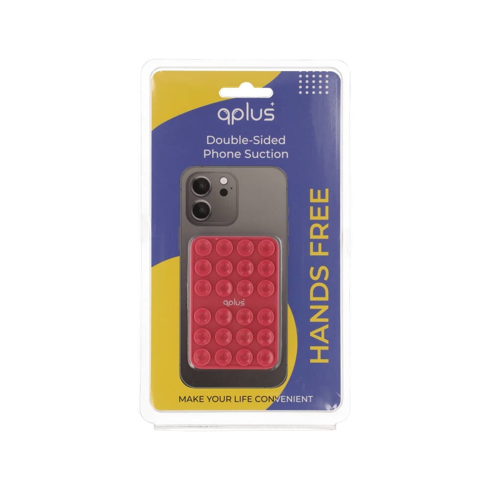 แผ่นแปะโทรศัพท์ QPLUS Silicon Suction Phone Red