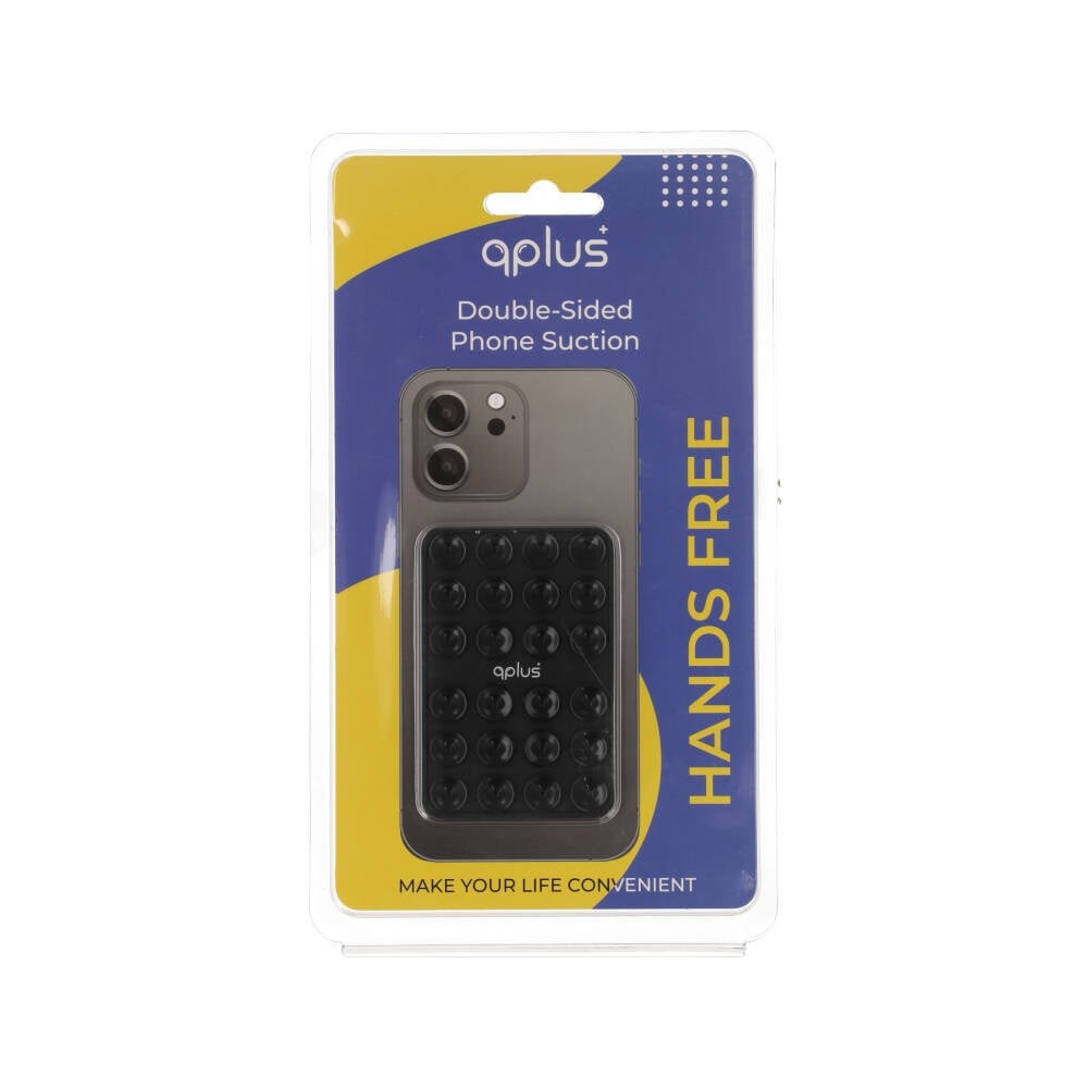 แผ่นแปะโทรศัพท์ QPLUS Silicon Suction Phone Black