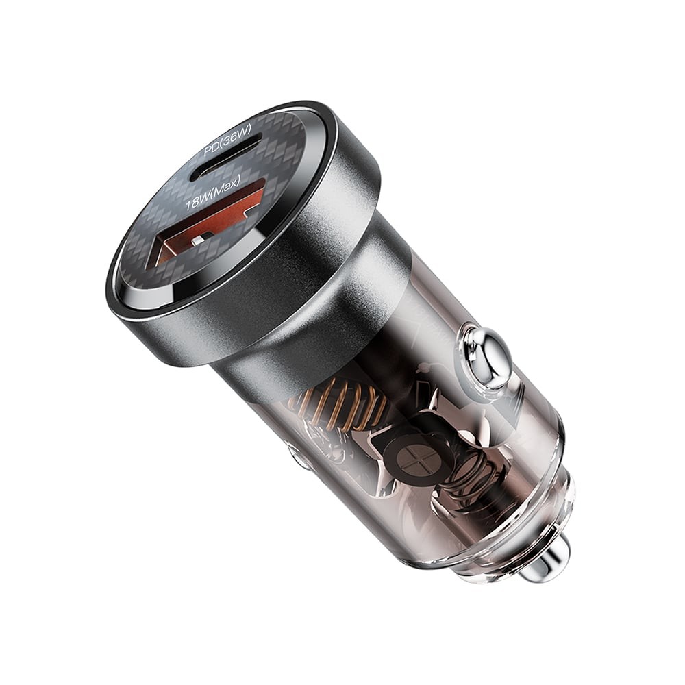ที่ชาร์จแบตในรถ QPLUS Car Charger 1 USB-A / 1 USB-C (PD36W) QP-PD36W Black (QP-PD36W)
