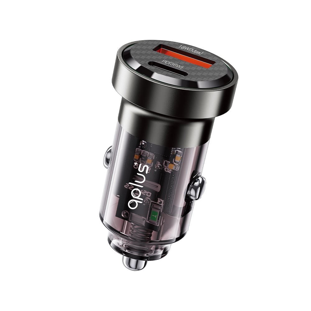 ที่ชาร์จแบตในรถ QPLUS Car Charger 1 USB-A / 1 USB-C (PD36W) QP-PD36W Black (QP-PD36W)