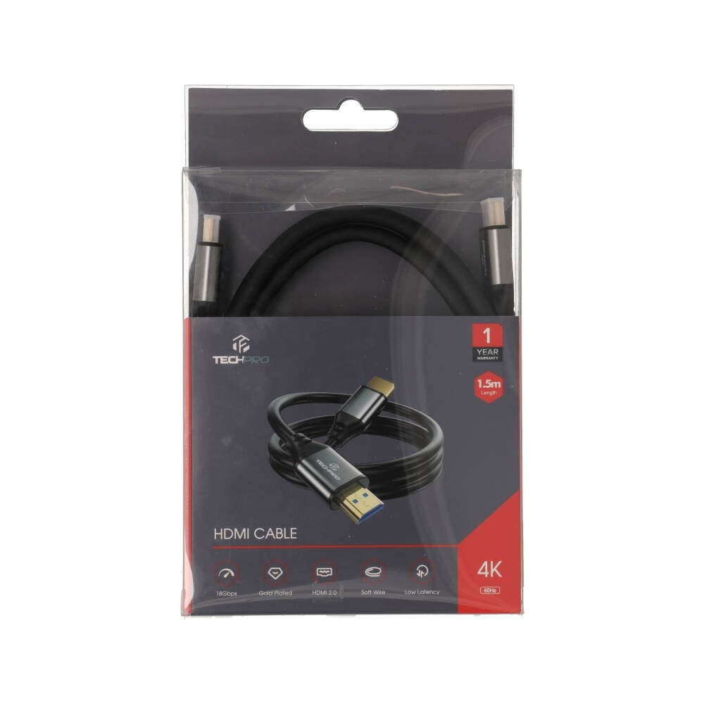 TECHPRO HDMI to HDMI Cable (V.2.0) 1.5M Black