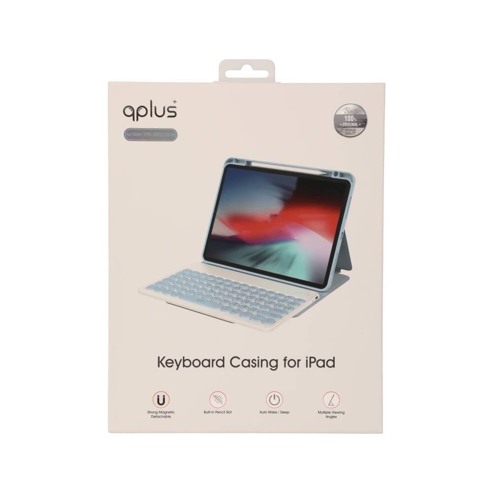 เคสคีย์บอร์ด QPLUS iPad Gen 11 (2025)/Gen 10 Blue