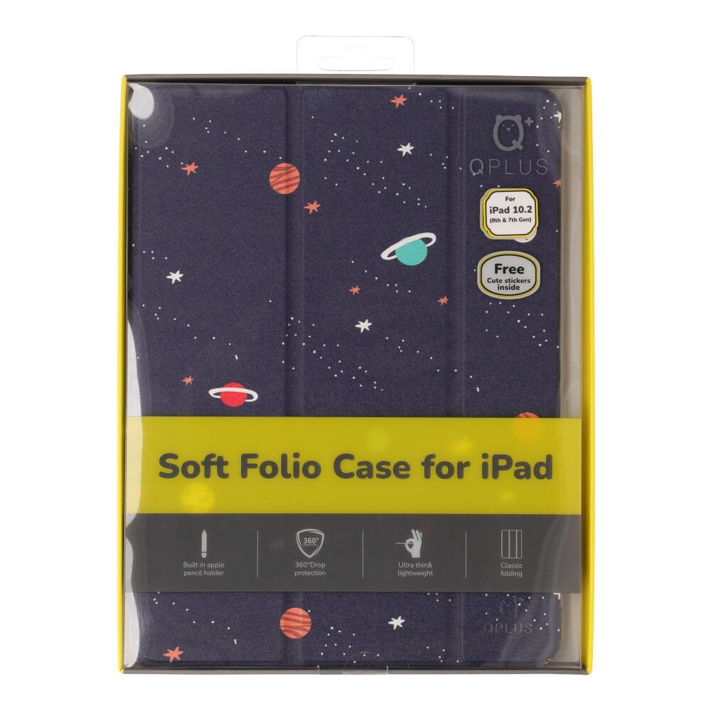 เคส QPLUS iPad Gen 9 (2021) / Gen 8 (2020) Soft Folio Navy Galaxy