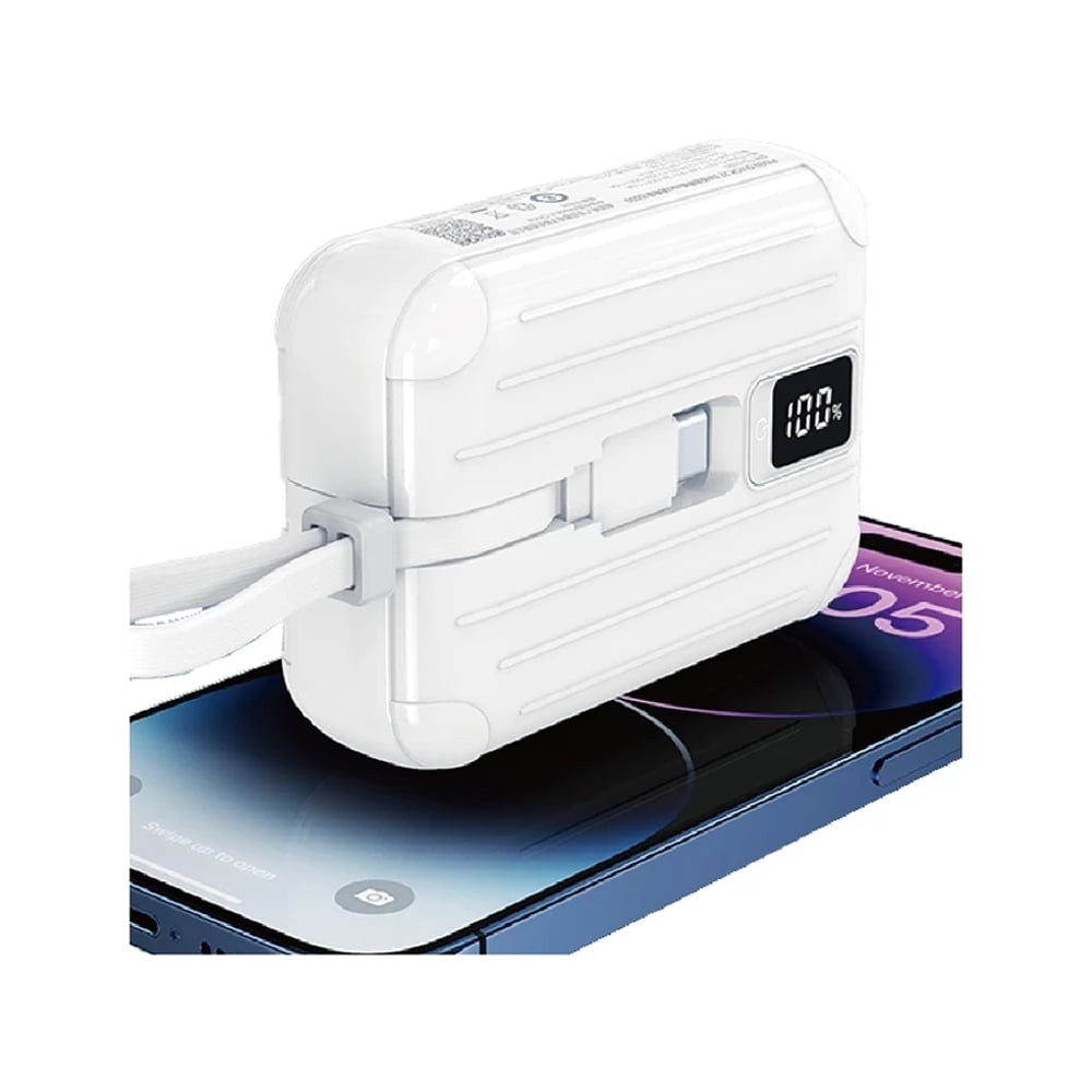 พาวเวอร์แบงค์ Pisen 10,000 mAh Built-In Cable TS-D326 White