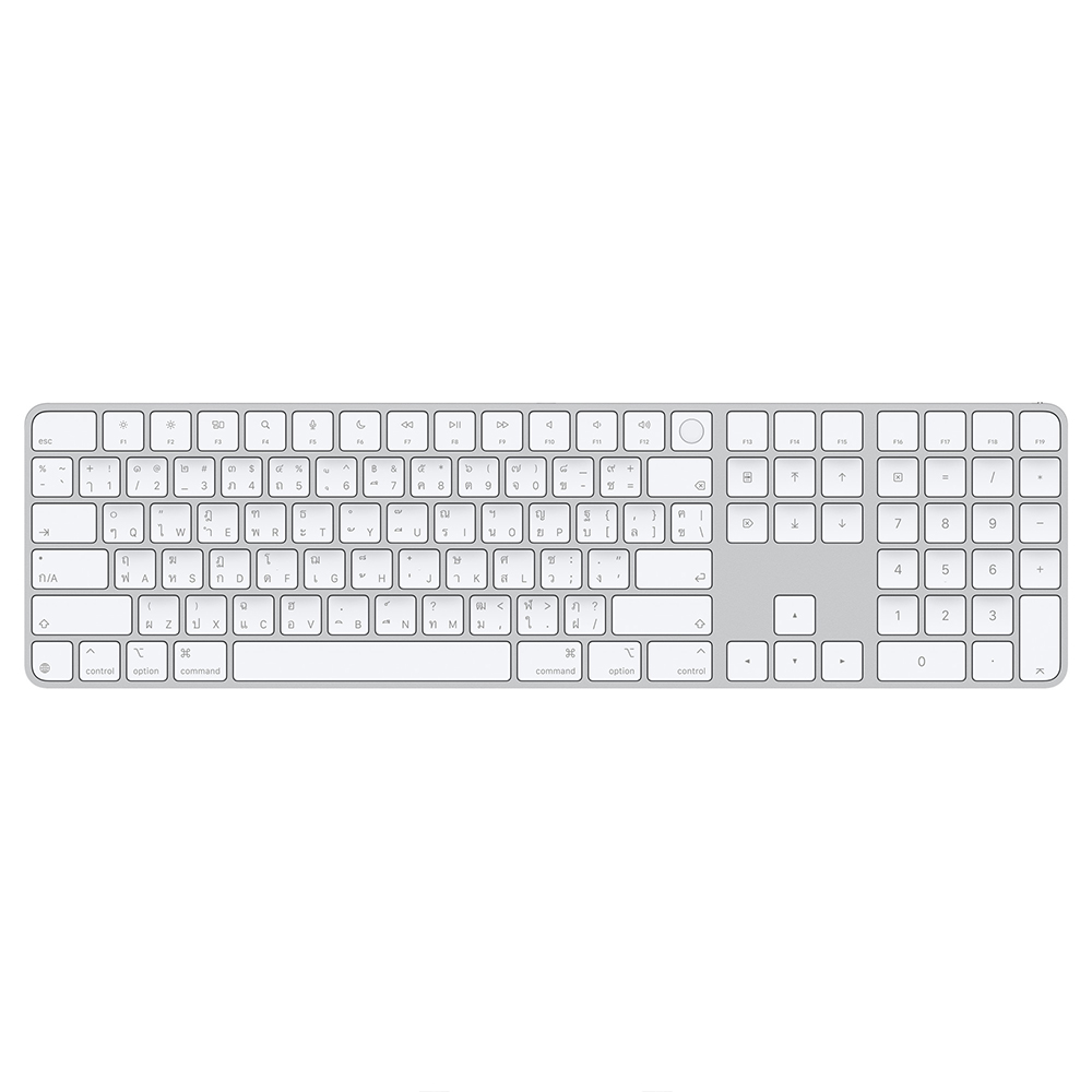 Magic Keyboard with Touch ID and Numeric Keypad for Mac models with Apple silicon (USB-C) - Thai - White Keys