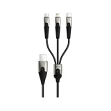 สายชาร์จ QPLUS 3-in-1 Multifunctional Cable 3A Fast Charge 1M. Black (Q1)