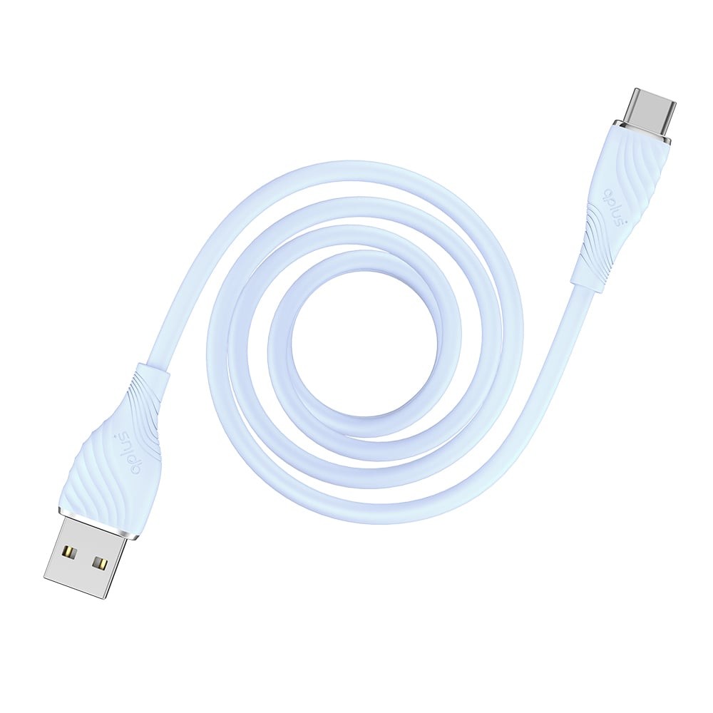 สายชาร์จ QPLUS USB-A to USB-C Cable 3A 1M. Light Blue (T3)