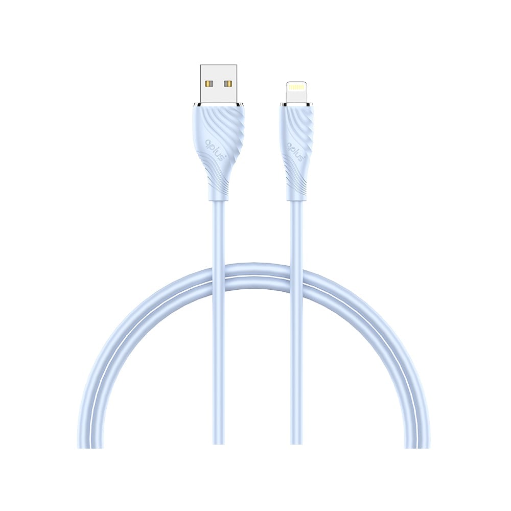 สายชาร์จ QPLUS USB-A to Lightning Cable 1M. Light Blue (L3)