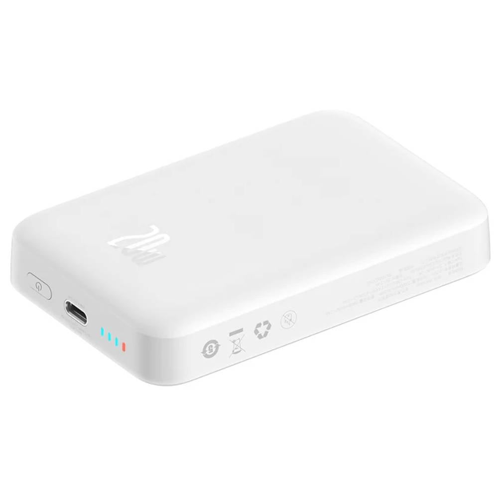 พาวเวอร์แบงค์ Baseus 10,000 mAh Magnetic Mini Air Wireless Fast Charge 20W White