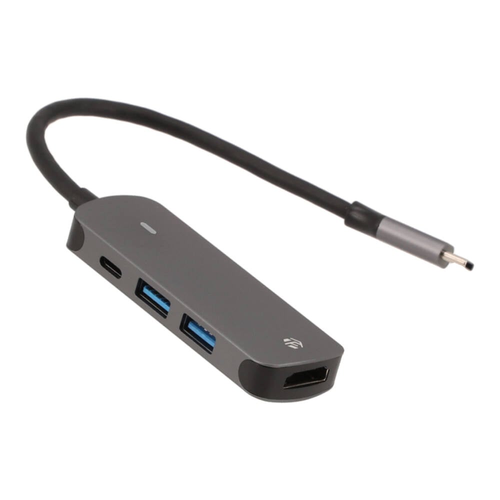ยูเอสบีฮับ TECHPRO 4-in-1 USB Type-C Hub Multifunction Converter Grey