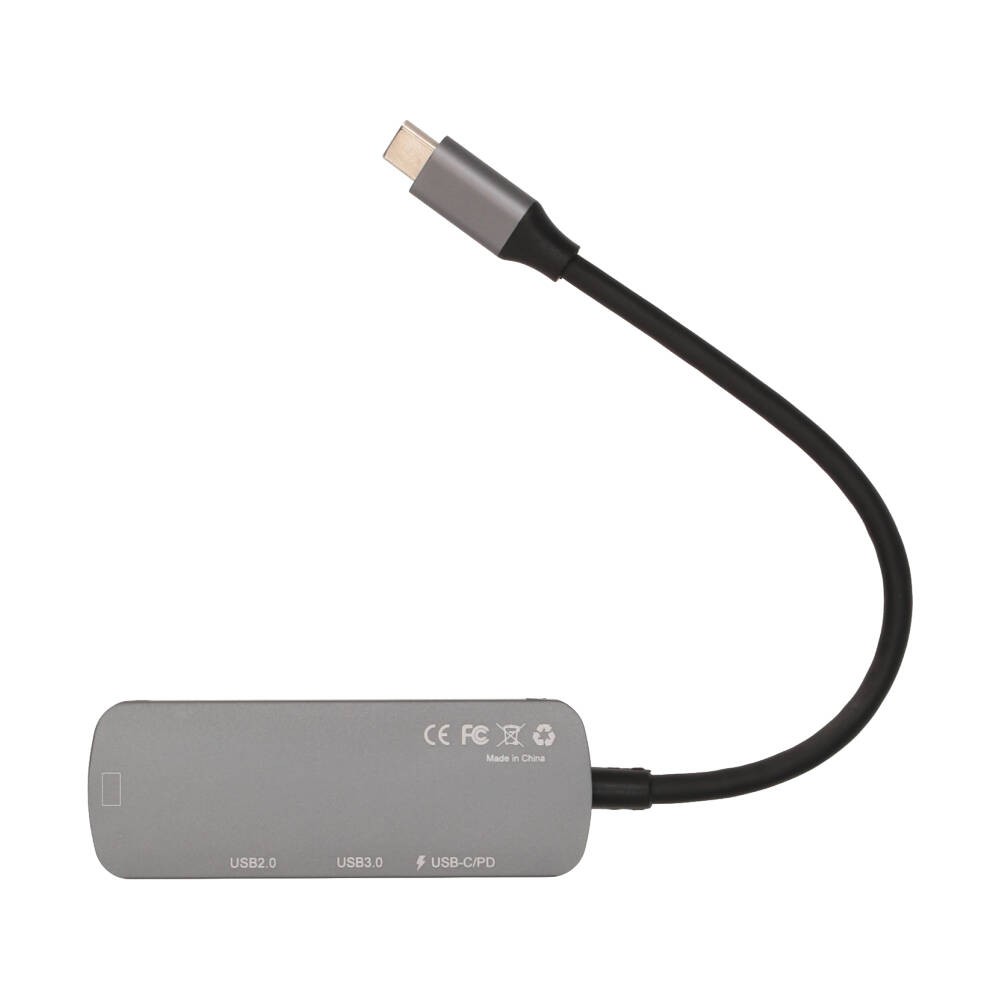 ยูเอสบีฮับ TECHPRO 4-in-1 USB Type-C Hub Multifunction Converter Grey
