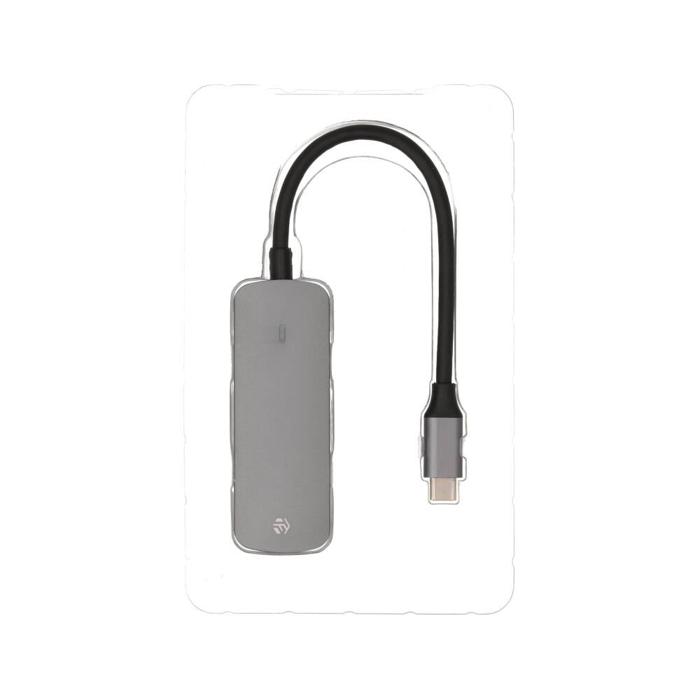 ยูเอสบีฮับ TECHPRO 4-in-1 USB Type-C Hub Multifunction Converter Grey